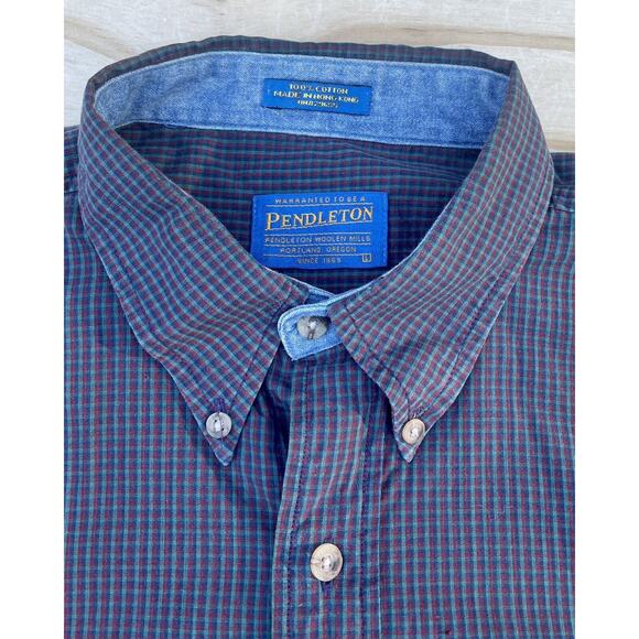 Pendleton Button Down Short Sleeve Men's Pockets 100% Cotton Sz.‎ L Hong Kong - Picture 4 of 7